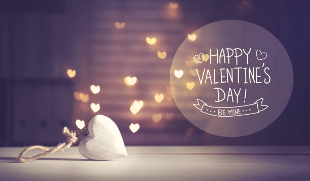 istock Happy Valentine's Day message with a white heart 903487992