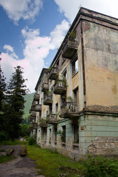 istock Abandoned mining ghost-town Tquarchal, Abkhazia. Ruined empty house destroyed by war 903491420