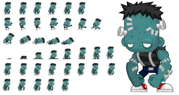 Vector illustration of Zombie Character Animation