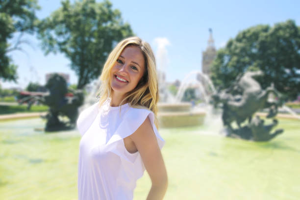 happy blonde in KC