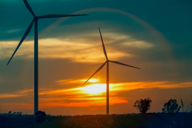 molinos de energía eólica, tailandia - wind turbine motion alternative energy wind power fotografías e imágenes de stock