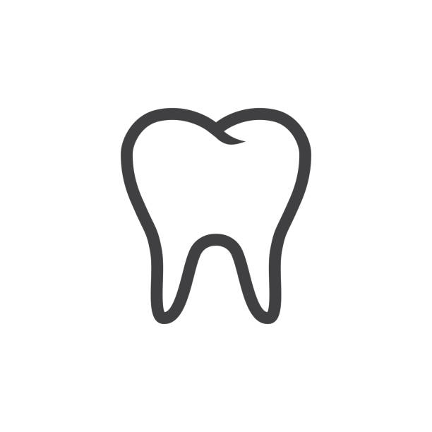 illustrazioni stock, clip art, cartoni animati e icone di tendenza di vettore icona dente - denti