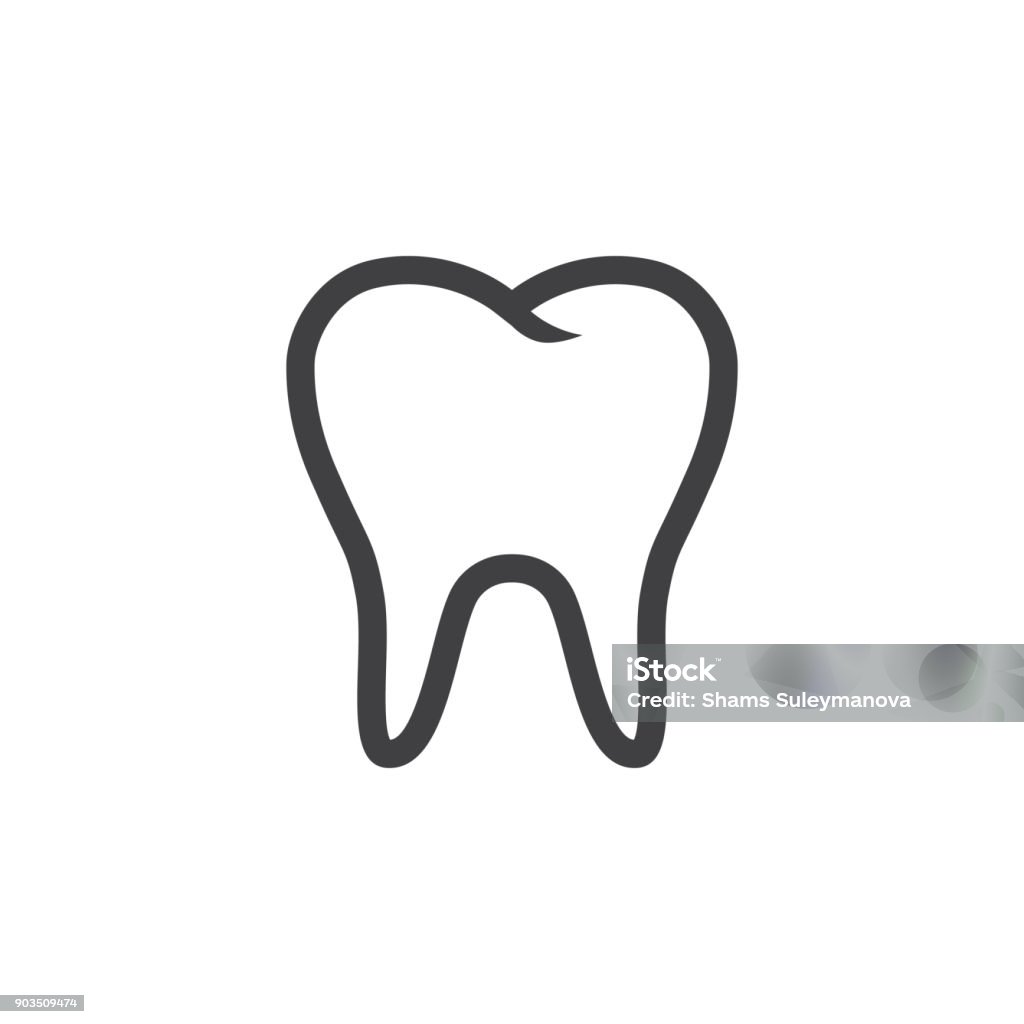 Tooth Icon Vector Tooth Icon on white background Teeth stock vector