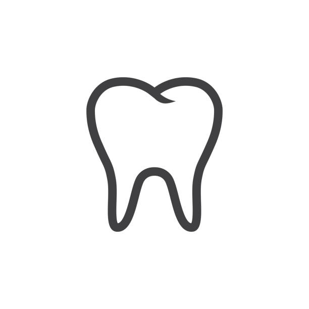 Tooth Icon Vector Tooth Icon on white background tooth enamel stock illustrations