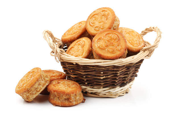 istock Mung bean cake, sandwich biscuit on white background 903516132