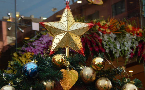 istock Stars in  Christmas festive decoration background 903519850