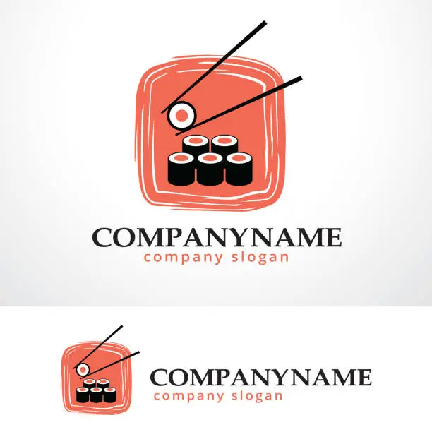 Vector illustration of Sushi Bar Symbol Template Design Vector, Emblem, Design Concept, Creative Symbol, Icon