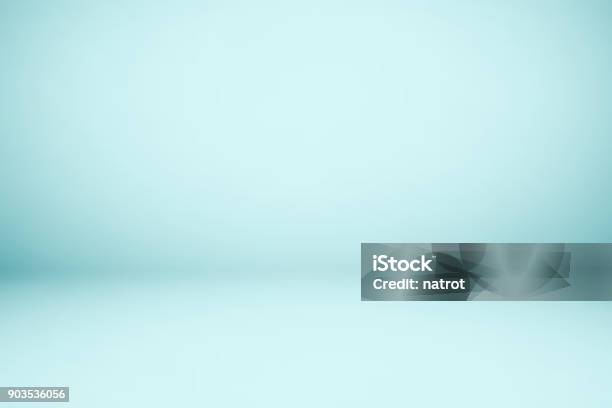 Empty Blue Studio Room Used As Background For Display Your Products Stock Illustration - Download Image Now