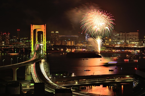 There is 10 minutes firework display on every Saturday during December at Odaiba, Tokyo. 
