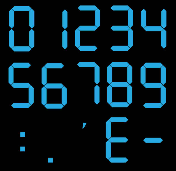 istock set of calculator digital numbers. electronic figures. LCD digital number. blue clock digital. 903537200