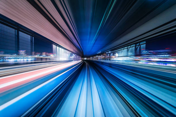 istock high speed abstract MRT track of motion light for background 903541502