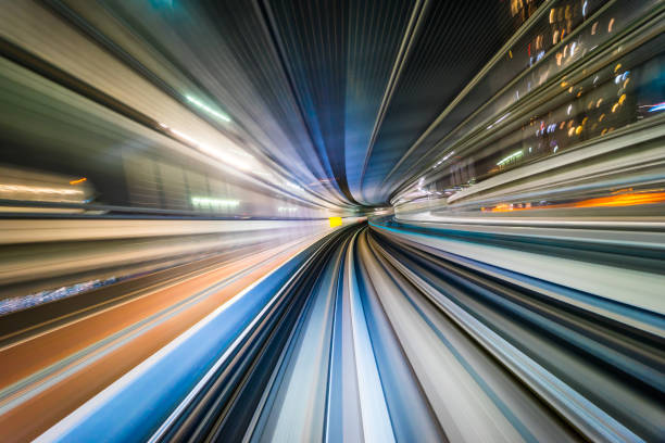istock high speed abstract MRT track of motion light for background 903541588