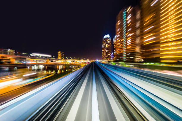 istock high speed abstract MRT track of motion light for background 903541626