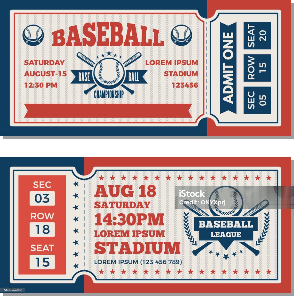 Modello di progettazione dei biglietti al torneo di baseball - arte vettoriale royalty-free di Baseball