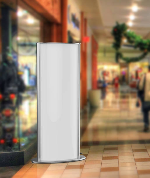 istock Curved totem poster light advertising display stand. 3d render illustration. 903561526