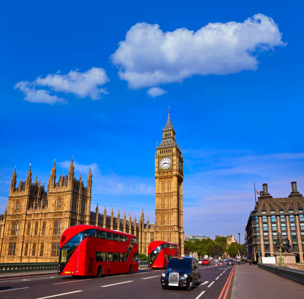 istock Big Ben Clock Tower and London Bus 903569298