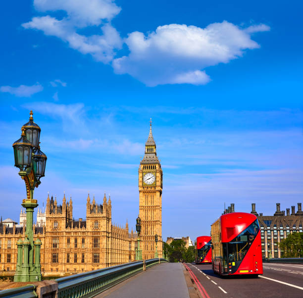 istock Big Ben Clock Tower and London Bus 903569966