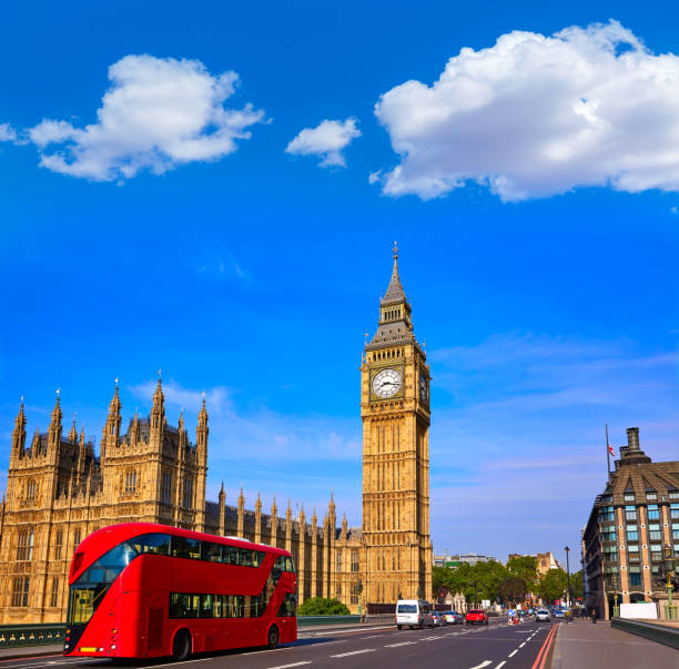 istock Big Ben Clock Tower and London Bus 903569996