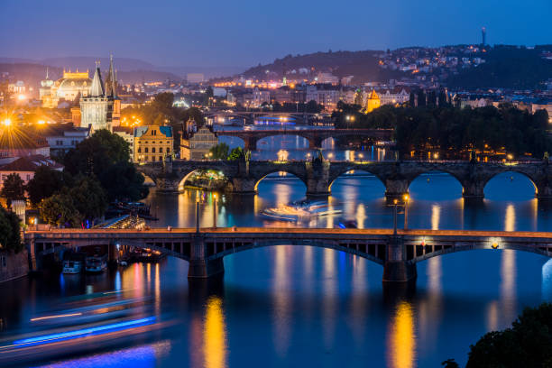 istock Vltava River and Prague cityscape at sunset. Czech Republic. 903572836