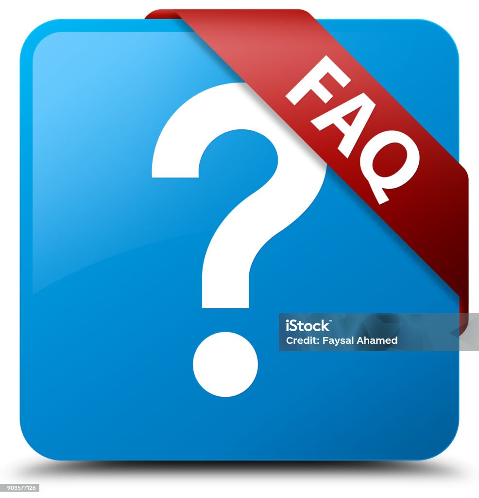 Faq Button Ideas Faq Cyan Blue Square Button Red Ribbon In Corner Stock Illustration ...
