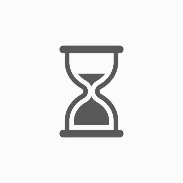 песочные часы значок - hourglass stock illustrations