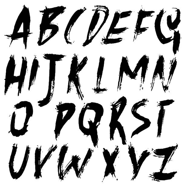 istock Handdrawn dry brush font. Modern brush lettering. Grunge style alphabet. Vector illustration. 903577842