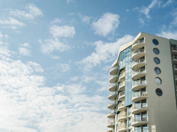 istock Modern building against vibrant blue sky 903578950