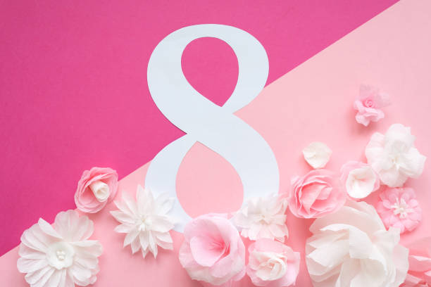 istock March 8 Women's Day card with paper flowers 903583568