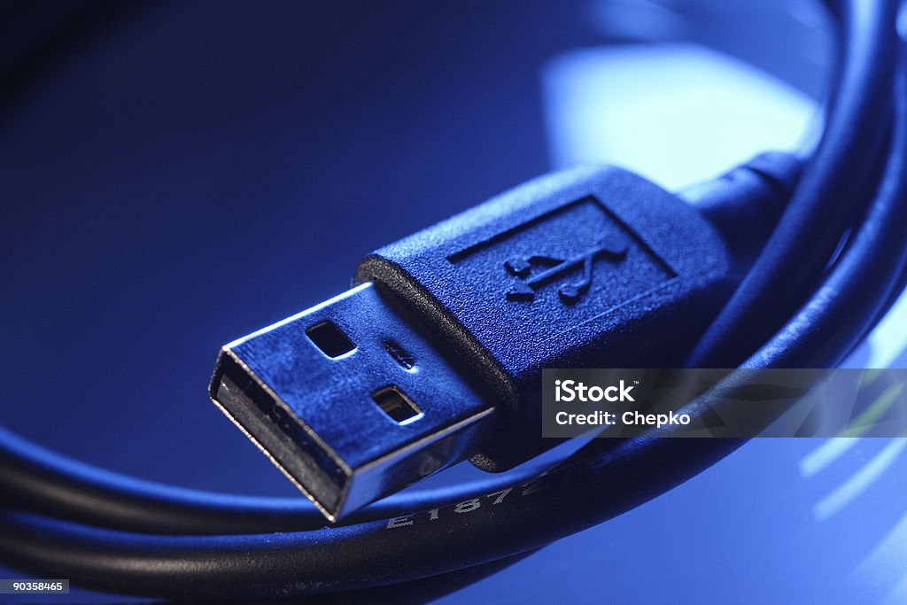 usb plug  Black Color Stock Photo