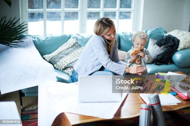 Working From Home Stock Photo - Download Image Now - Crowded, Home Interior, Working