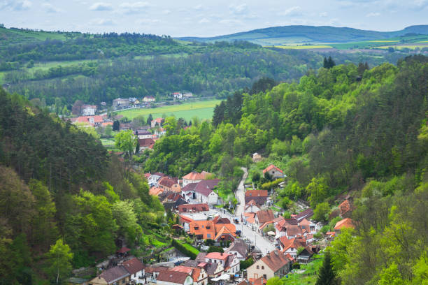 istock Karlstejn village bird eye view 903588392