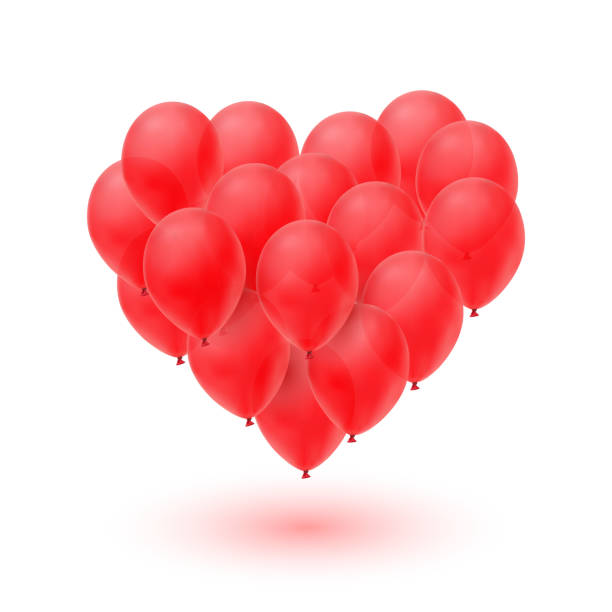 istock Ballons in form of heart isolated on white background. 903592586