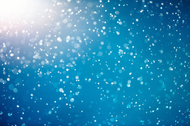 istock Christmas Snow bokeh texture on blue background 903596228