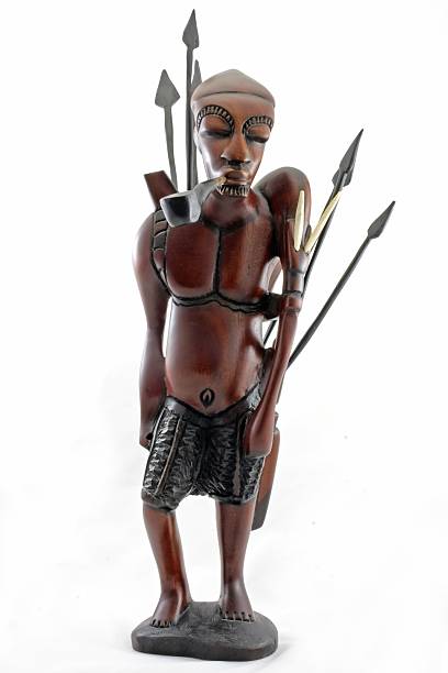 istock Warrior with pipe and spears from Africa 90359808
