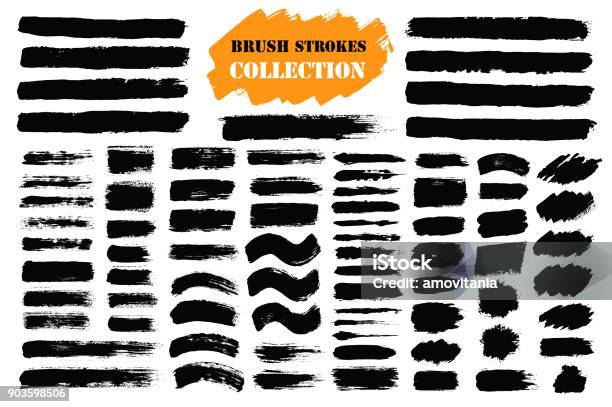 Brush Strokes Text Boxes Stock Illustration - Download Image Now - Paintbrush, Paint, Grunge Image Technique