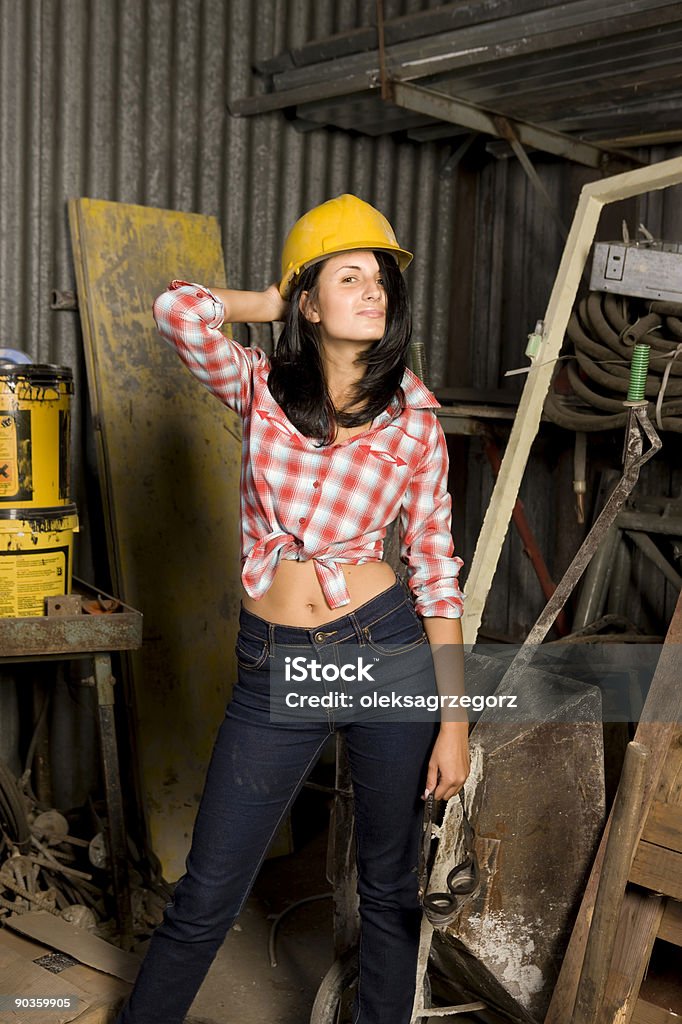 Feminino construção aprendiz - Foto de stock de Estagiário royalty-free