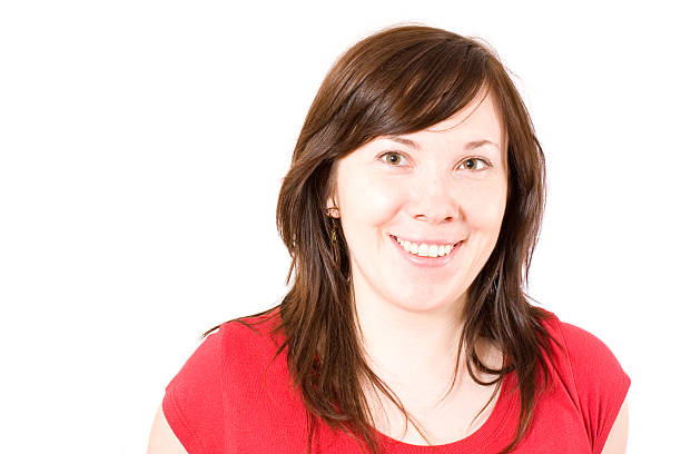 istock friendly cheerful young female, isolated 90359968