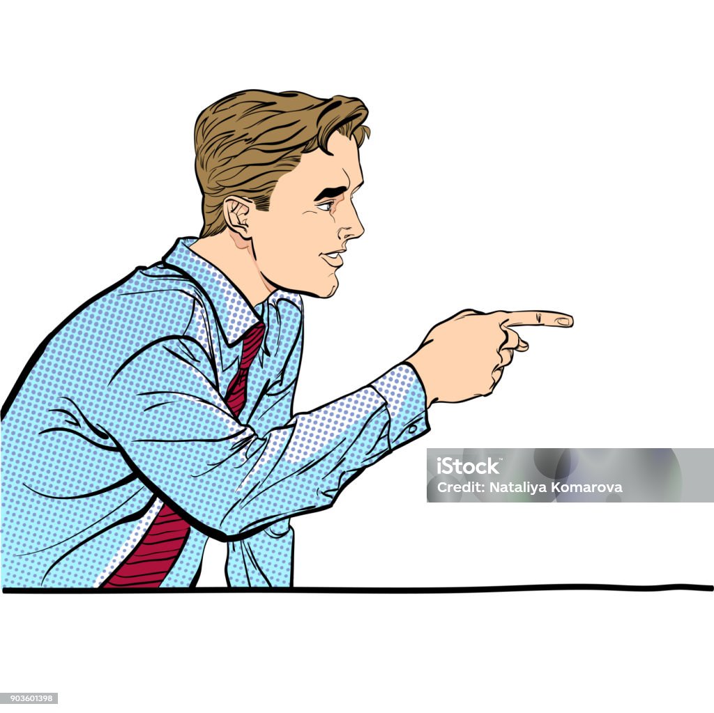 Man Explaining Point A Man Pointing A Finger A Man Explaining Something Speaking Man Stock ...