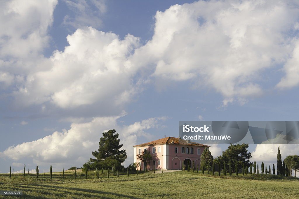 Rosa Villa Toscana - Foto de stock de Agricultura royalty-free