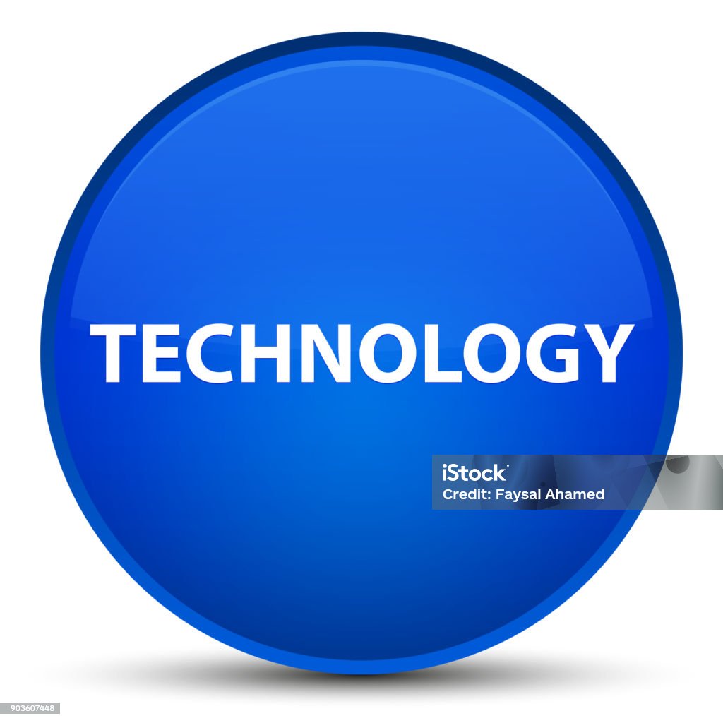 Blue Technology Button Technology Special Blue Round Button Stock Illustration - Download ...