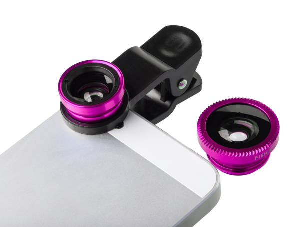 istock Pink clip Lens for cell phone 903607712