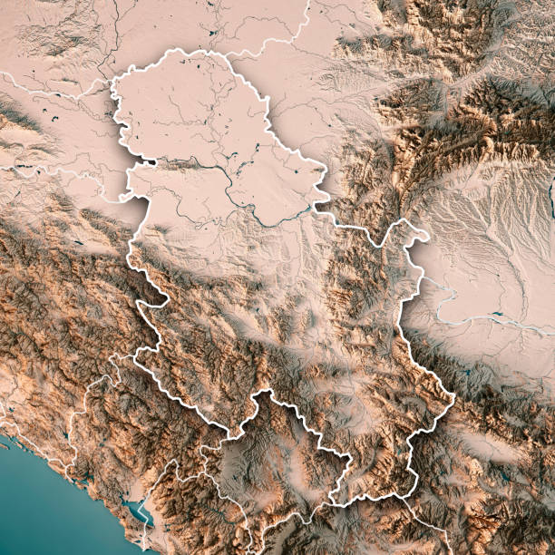 istock Serbia Country 3D Render Topographic Map Neutral Border 903608136