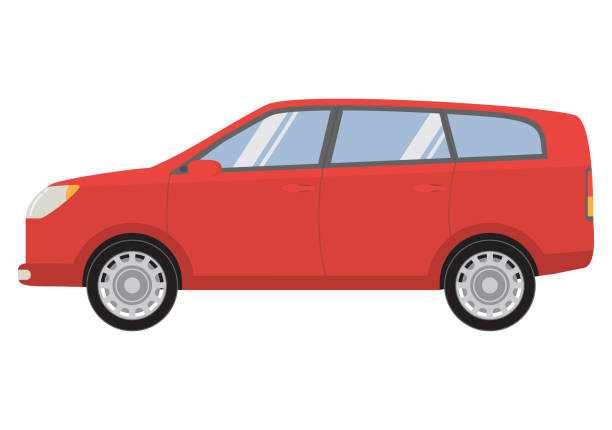 istock The city car in flat style a vector. Hatchback five-door red color.Cartoon style on a white background.The auto vehicle for family. 903610146