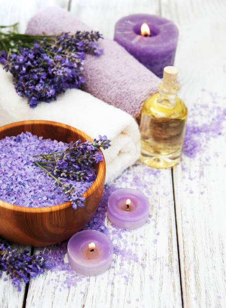 istock Spa products and lavender flowers 903610202