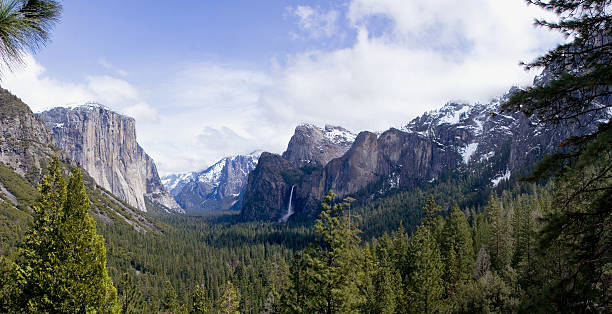 Yosemite Valley Panorama stock photo