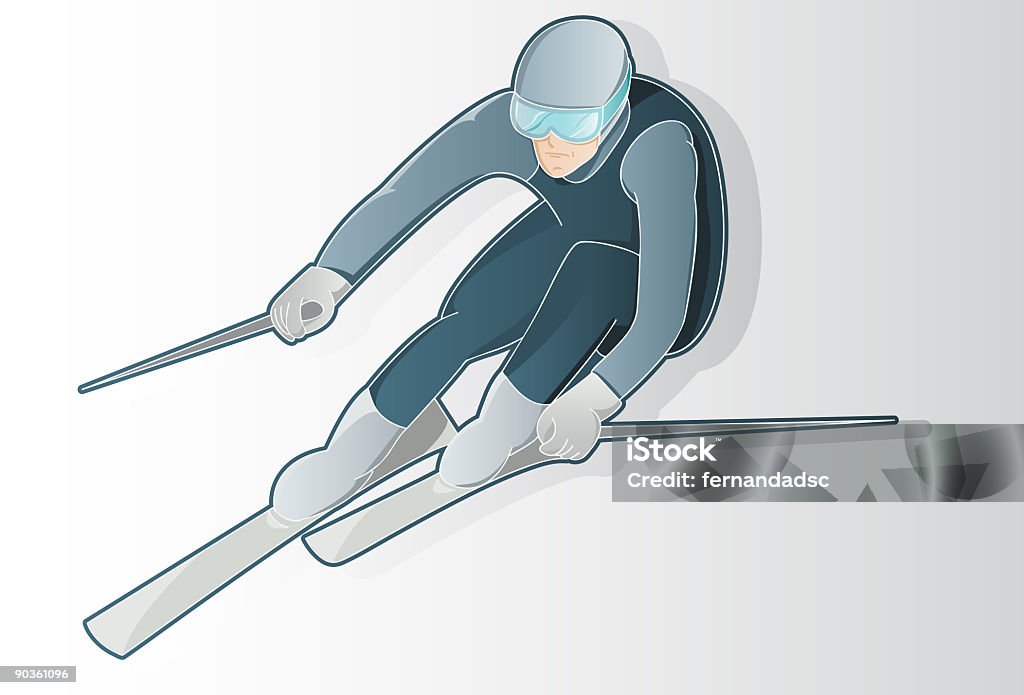 Homem de Esqui - Royalty-free Competição Ilustração de stock
