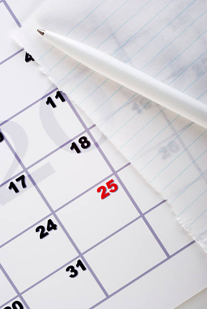 istock Christmas Calendar Torn Paper and Pen 90361586