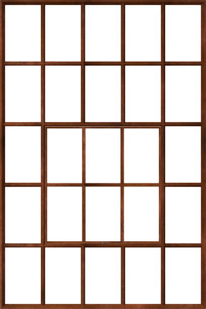 frame de janela. 3d render - window frame window isolated clipping path - fotografias e filmes do acervo