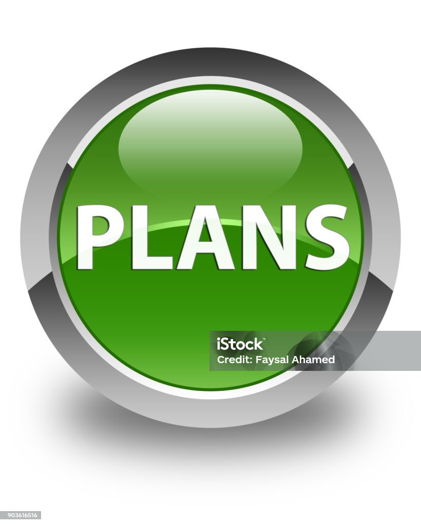 Plan 1 Button Plans Glossy Soft Green Round Button Stock Illustration - Download ...