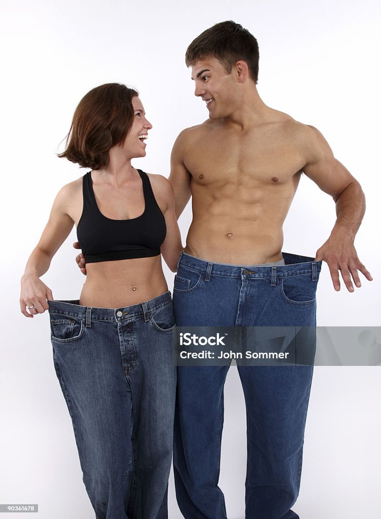 Perda de peso casal - Foto de stock de Peso - Descrição Geral royalty-free
